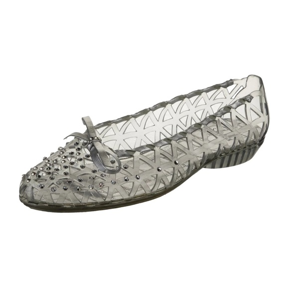 Stuart Weitzman Rubber Bow Accents Ballet Flats - Picture 1 of 6